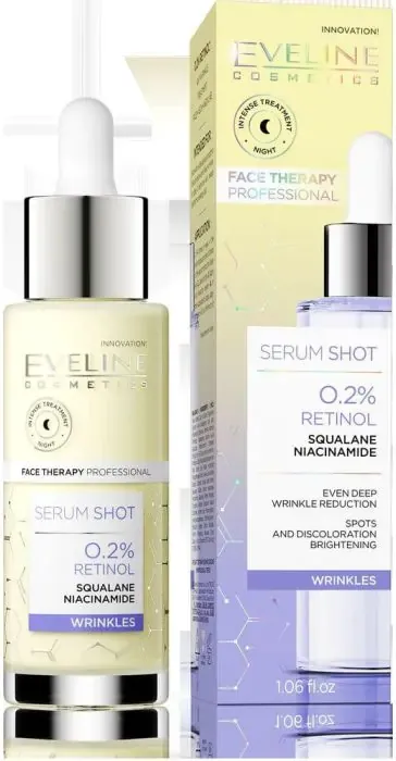 Eveline Serum Shot Подмладяващ серум с 0,2% ретинол за лице, шия и деколте 30 мл