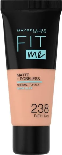 Maybelline Fit Me Матиращ фон дьо тен за нормална до мазна кожа, 238 Rich Tan