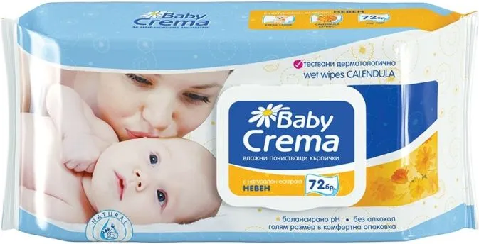 Baby Crema Бебешки мокри кърпички с екстракт от невен 72 бр