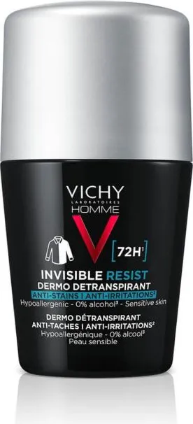 Vichy Homme Дезодорант рол-он с 72 часа ефект против изпотяване, петна и раздразнения 50 мл