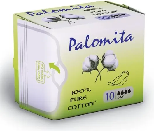 Palomita Pure Cotton Дневни дамски превръзки с крилца от естествен памук 10 бр