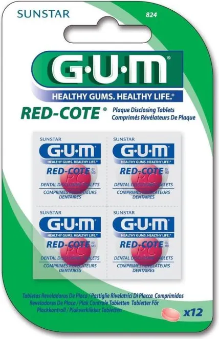 GUM Red-Cote Таблетки за индикиране на зъбна плака x12 бр