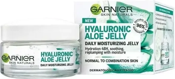 Garnier Skin Naturals Hyaluronic Aloe Jelly Хидратиращ гел за лице за нормална и комбинирана кожа с алое вера 50 мл