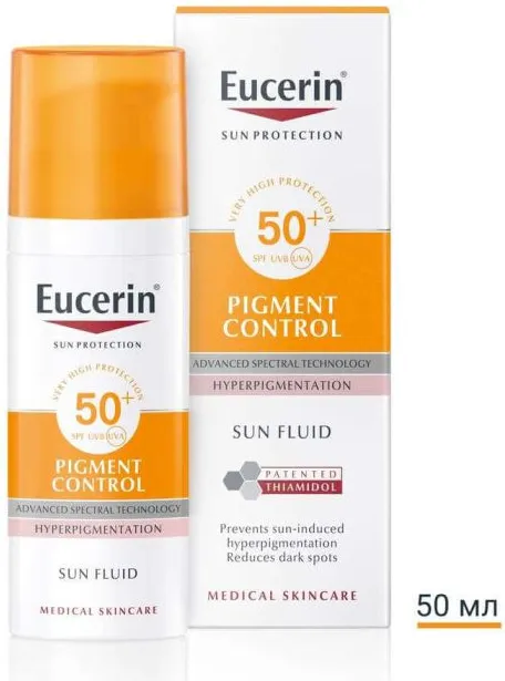 Eucerin Sun Pigment Control Слънцезащитен флуид за лице при хиперпигментации SPF50+ 50 мл