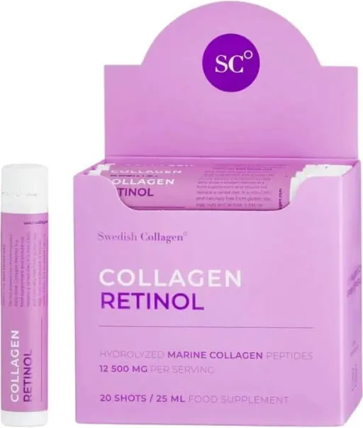 Рибен Колаген Retinol 12 500 мг с ретинол + хиалуронова киселина + MSM + биотин 20 х 25 мл Swedish Collagen