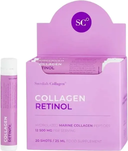 Рибен Колаген Retinol 12 500 мг с ретинол + хиалуронова киселина + MSM + биотин 20 х 25 мл Swedish Collagen