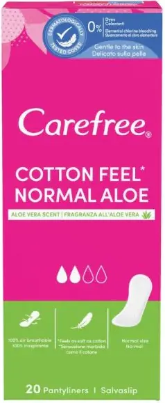 Carefree Cotton Feel Normal Aloe Ежедневни дамски превръзки х 20 бр