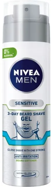 Nivea Men Sensitive 3-Day Beard Shave Гел за бръснене за чувствителна кожа 200 мл