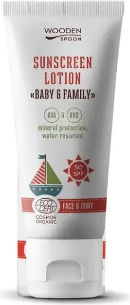 Wooden Spoon Baby&Family Био Слънцезащитен Лосион SPF50 100 мл