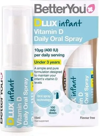 BetterYou Dlux Infant Витамин Д3 400IU Бебе Орален спрей 15 мл