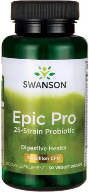 Swanson Epic Pro 25-Strain Probiotic Епик Про 25-щамов пробиотик х 30 капсули