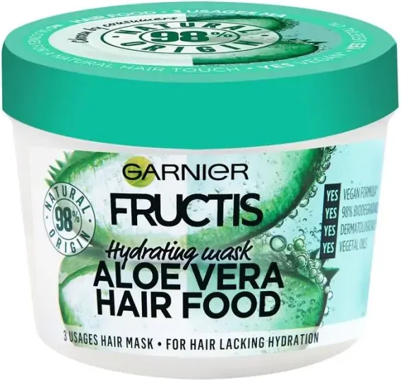 Garnier Fructis Aloe Vera Hair Food Хидратираща маска за нормална до суха коса с алое вера 390 мл