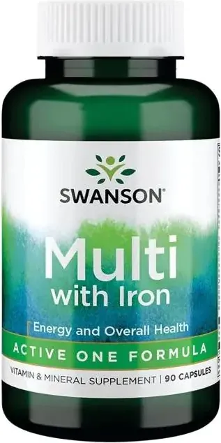 Swanson Multi with Iron - Active One Formula Активна формула Мултивитамини с желязо х 90 капсули