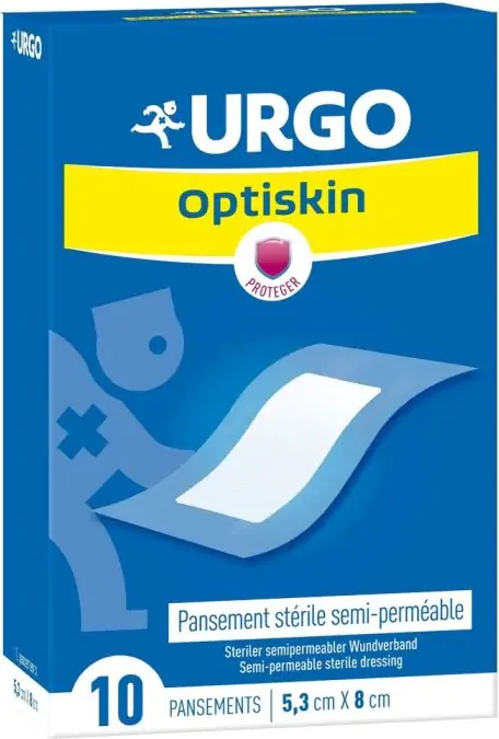 Urgo Optiskin Стерилен прозрачен пластир 5.3 см х 8 см х 10 бр