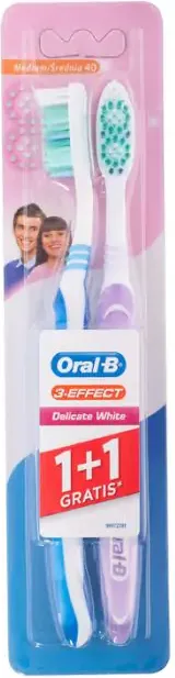 Oral-B Delicate White Medium Четка за зъби 1+1 бр