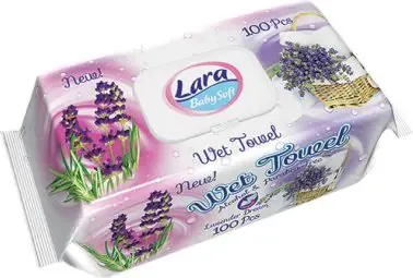 Lara Soft Мокри кърпи с екстракт от лавандула х100 бр