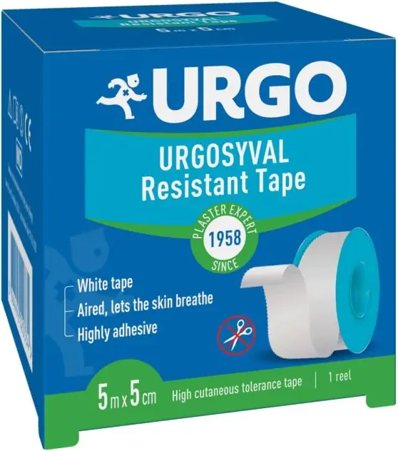 Urgo Urgosyval Копринен хипоалергенен лейкопласт 5 см х 5 м