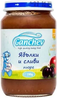 Ganchev Пюре ябълки и сливи 4М+ 190 гр