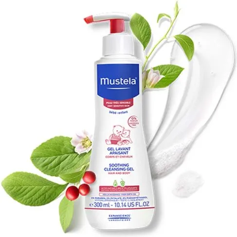 Mustela Измиващ гел за коса и тяло за много чувствителна кожа 300 мл