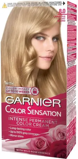 Garnier Color Sensation Трайна боя за коса, 8.0 Luminous Light Blond