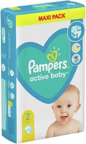 Пелени Pampers Active Baby Размер 2 S Mini 72 бр Procter & Gamble