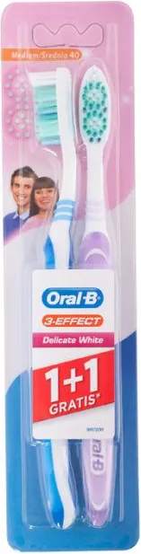 Oral-B Delicate White Medium Четка за зъби 1+1 бр