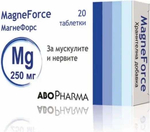 AboPharma MagneForce Магнезий 250 мг За мускулите и нервите 20 таблетки