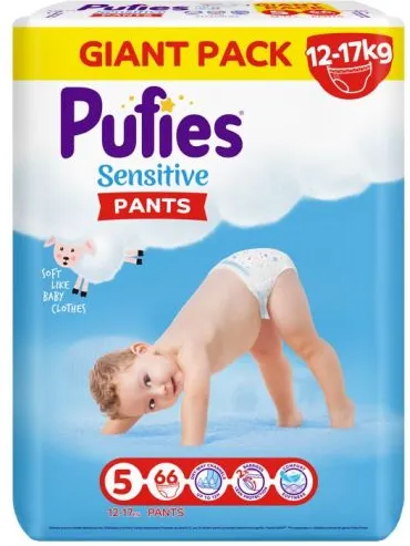 Пелени - гащички Pufies Sensitive Pants 5 Junior 66 бр