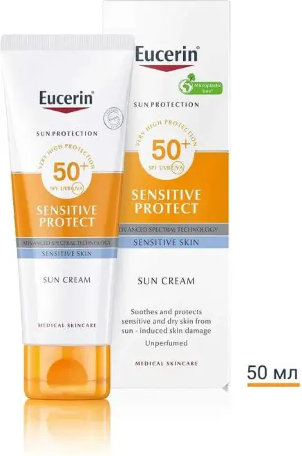 Eucerin Sun Sensitive Protect Слънцезащитен крем за лице SPF50+ 50 мл