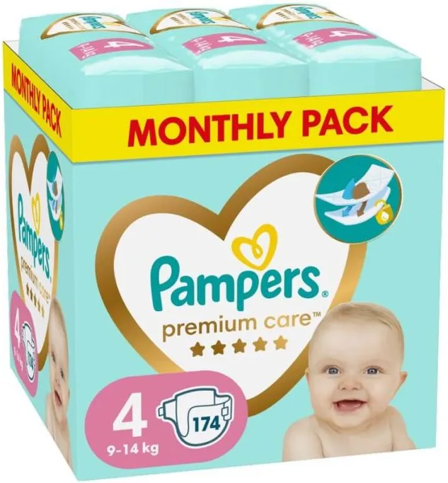 Пелени Pampers Premium Care Размер 4 174 бр