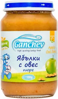 Ganchev Пюре ябълки с овес 4М+ 190 гр