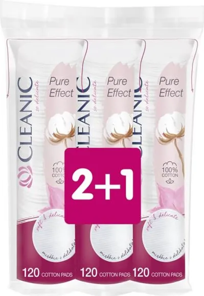 Cleanic Pure Промо пакет Тампони за почистване на грим 3х120 бр