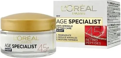 L’Oreal Age Specialist 45+ Нощен крем за лице с лифтинг ефект 50 мл