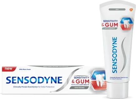 Sensodyne Sensitivity & Gum Whitening Избелваща паста за зъби за защита на зъбите и венците 75 мл