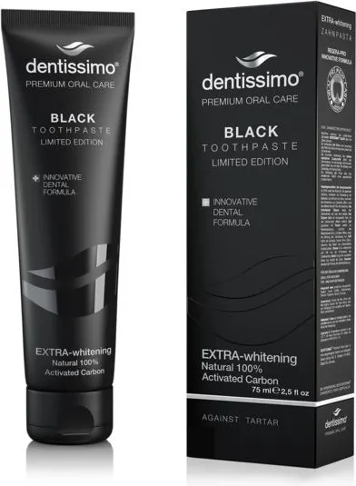 Dentissimo Extra-Whitening Избелваща паста с активен въглен 75 мл