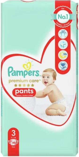 Пелени - гащички Pampers Premium Care Pants Размер 3 48 бр