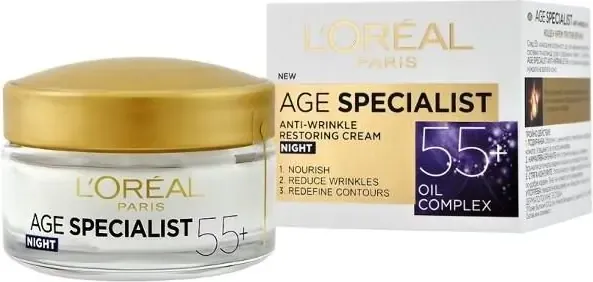 L’Oreal Age Specialist 55+ Възстановяващ нощен крем против бръчки 50 мл