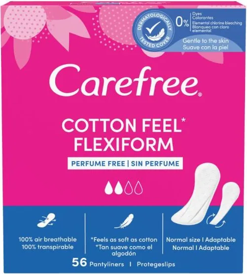 Carefree Cotton Feel Flexiform Unscented Ежедневни дамски превръзки х 56 бр