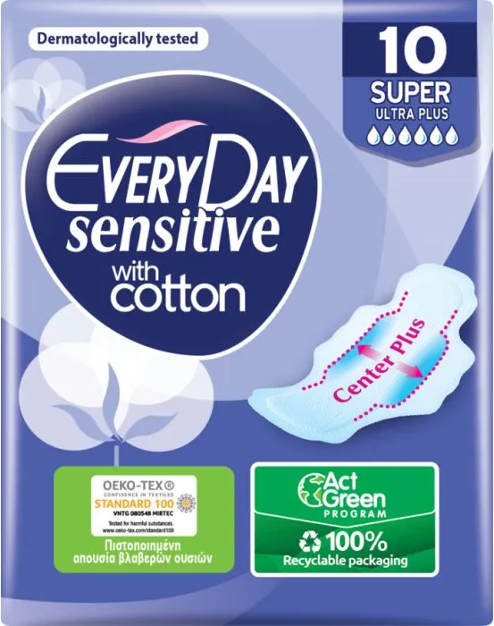 Everyday Sensitive Super Ultra Plus Дамски превръзки с крилца 10 бр