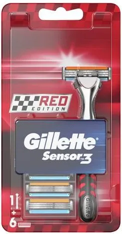 Gillette Sensor 3 Red Самобръсначка с резервни ножчета x6 бр