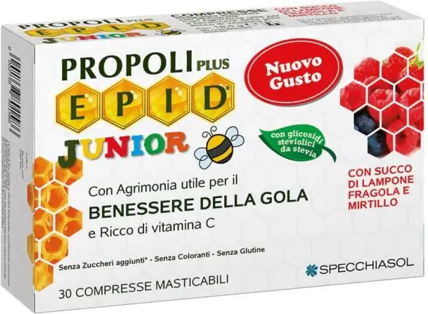 Epid Дъвчащи таблетки за гърло за деца със сок от малини, ягоди и боровинки х 30 броя