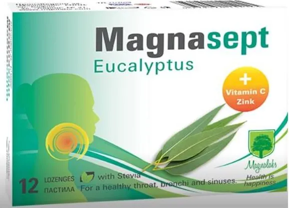 Magnasept Eucalyptus При гърлобол и запушен нос х 12 пастила Magnalabs