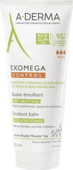 A-Derma Exomega Control Емолиентен балсам за суха и атопична кожа 200 мл Еко туба