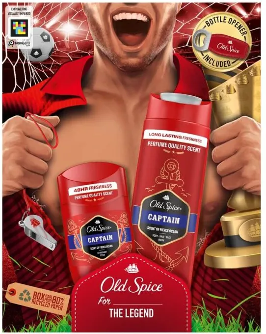 Old Spice Captain Душ-гел 2в1 за мъже 250 мл + Део Стик против изпотяване 50 мл + Отварачка Комплект