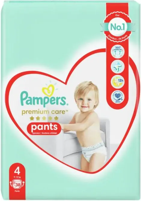 Пелени - гащички Pampers Premium Care Pants Размер 4 38 бр