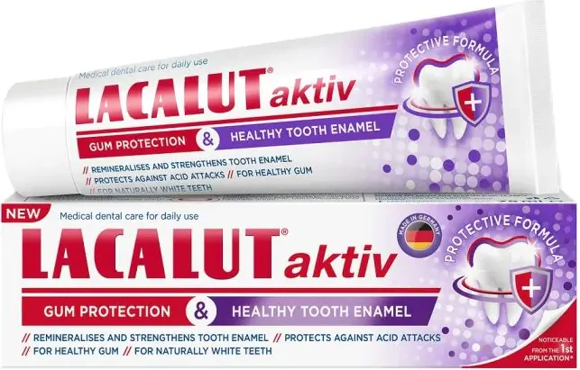 Lacalut Aktiv & Healthy enamel паста за зъби за здрав емайл 75 мл