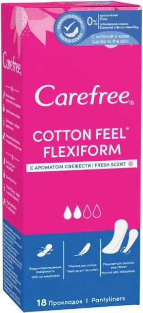 Carefree Cotton Feel Flexiform Fresh Ежедневни дамски превръзки х18 бр