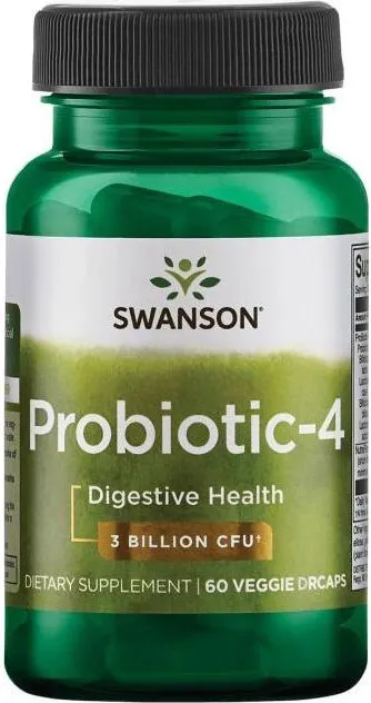 Swanson ProBiotic-4 Пробиотик-4 3 милиарда CFU х 60 капсули