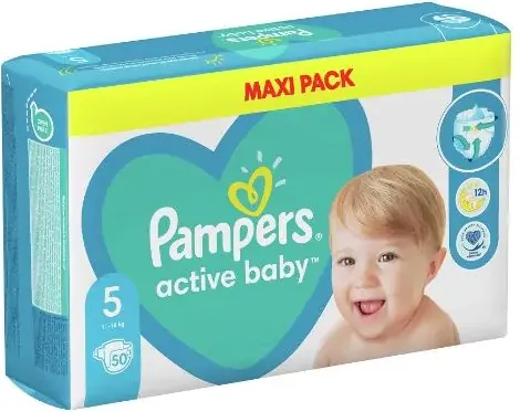 Пелени Pampers Active Baby Maxi Pack Размер 5 S 50 бр Procter & Gamble