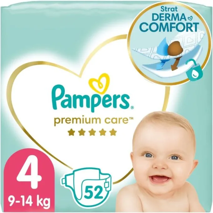 Пелени Pampers Premium Care Размер 4 Maxi 52 бр